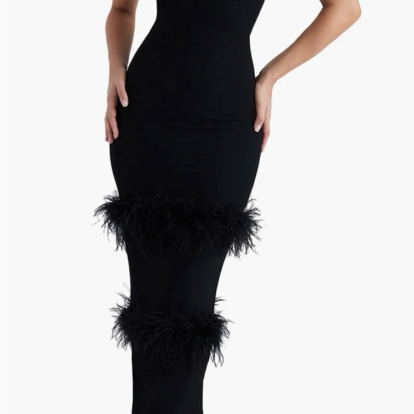 maricel feather trim cocktail dress House of CB | Dresses | House Of Cb Black Feather Trim Maxi Dress